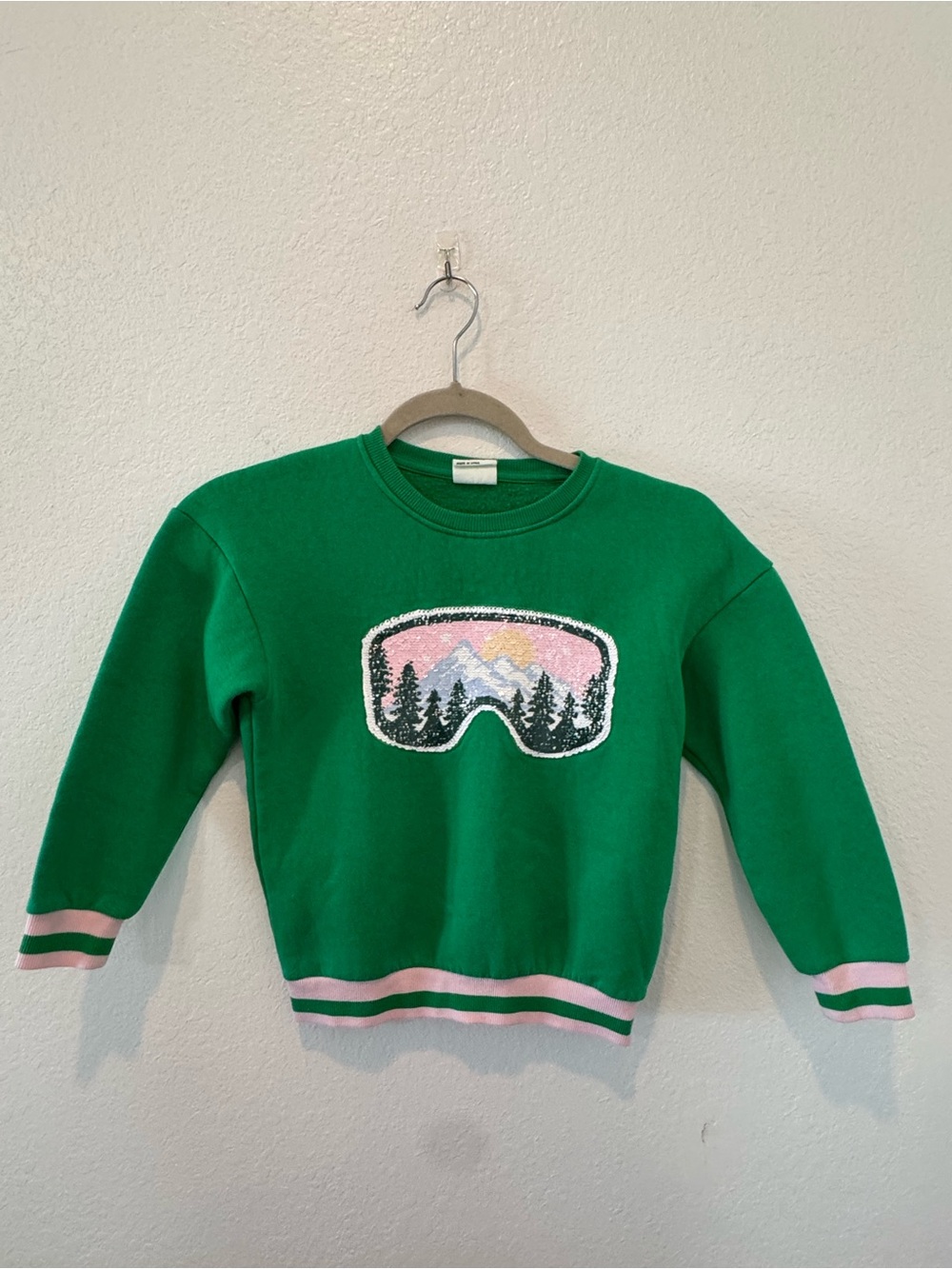 Kids Green Sequin Crewneck Sweatshirt by Cotton On Kids